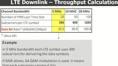 LTE Downlink -- Throughput Calculation